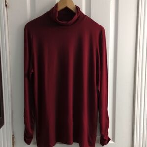 Olsen Claret Coloured Turtleneck With Ruched Neck And Sleeve- NWT
